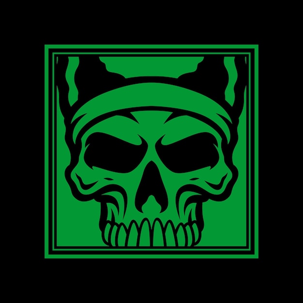 skull logo in box style
