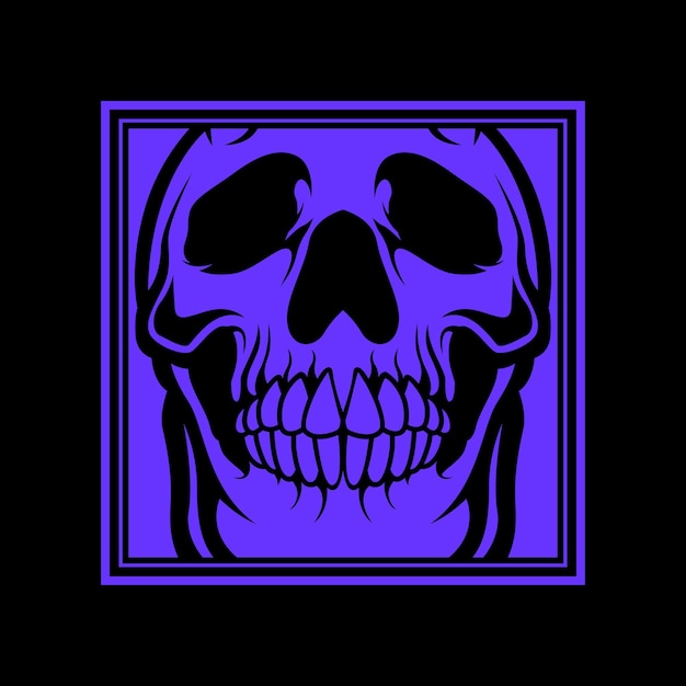 Skull logo in box style