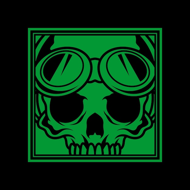 Skull logo in box style