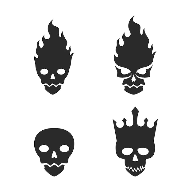 Skull logo icon vector