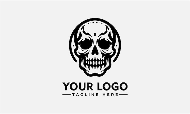 Skull logo ideaal voor kleding web en meer Dit slanke schedel logo is perfect
