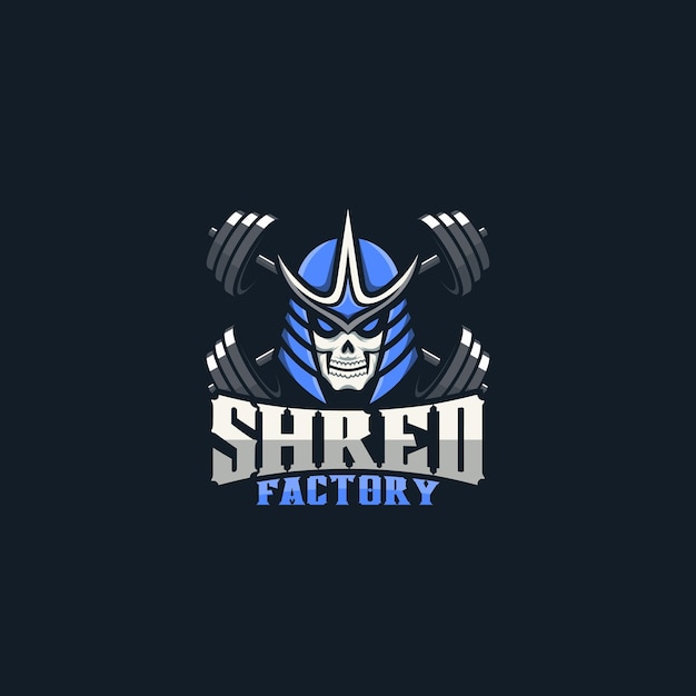 skull logo illustration wearing a warrior helmet