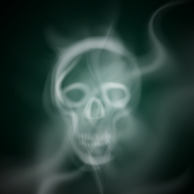 Skull made of smoke