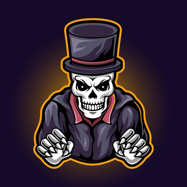 Skull magician, logo illustration for esport team and streamer