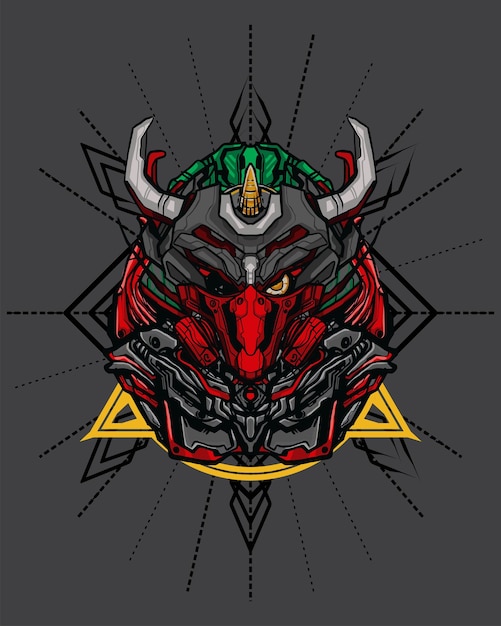 Skull Mecha Concept for Tshirt and NFT Illustration