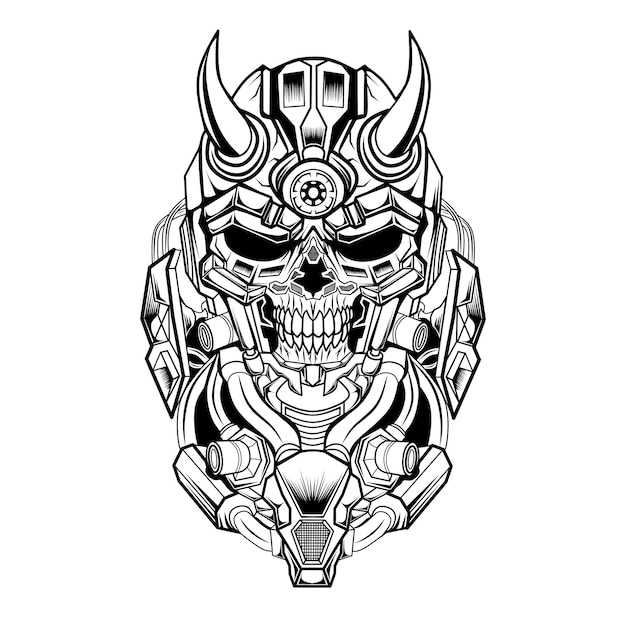 Skull mecha illustration