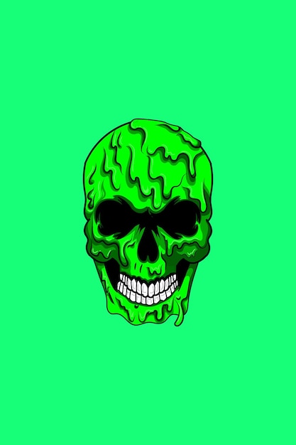 Skull melting vector illustration