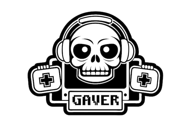 Skull met Headset Gelukkige Halloween Amp Day of the Dead Vector