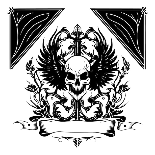 Skull for metal band album cover illustration