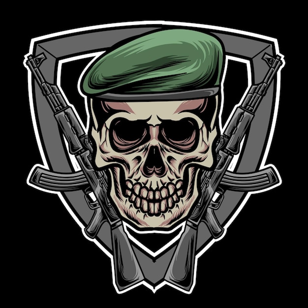 skull military vector illustration