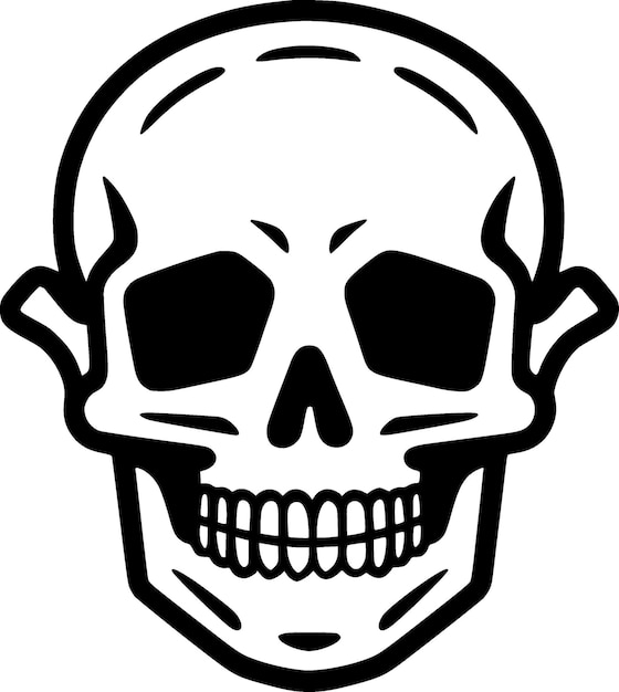 Vector skull minimalist en flat logo vector illustratie