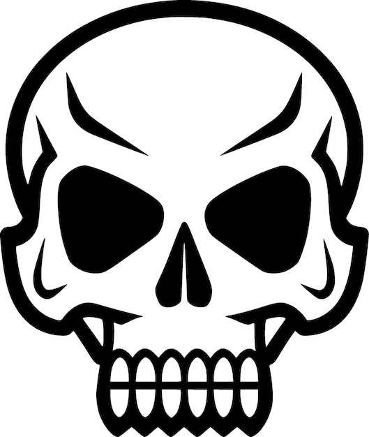 Vector skull minimalist en flat logo vector illustratie