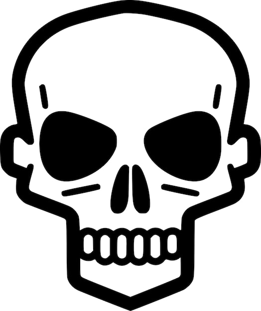 Skull Minimalist en Flat Logo Vector illustratie