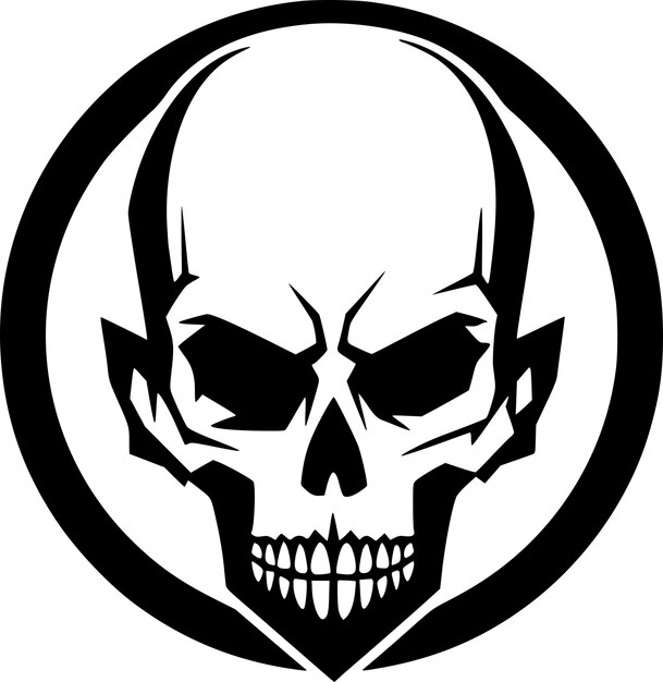 Vector skull minimalist en flat logo vector illustratie