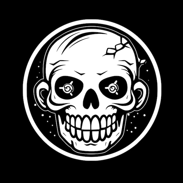 Skull Minimalist en Flat Logo Vector illustratie