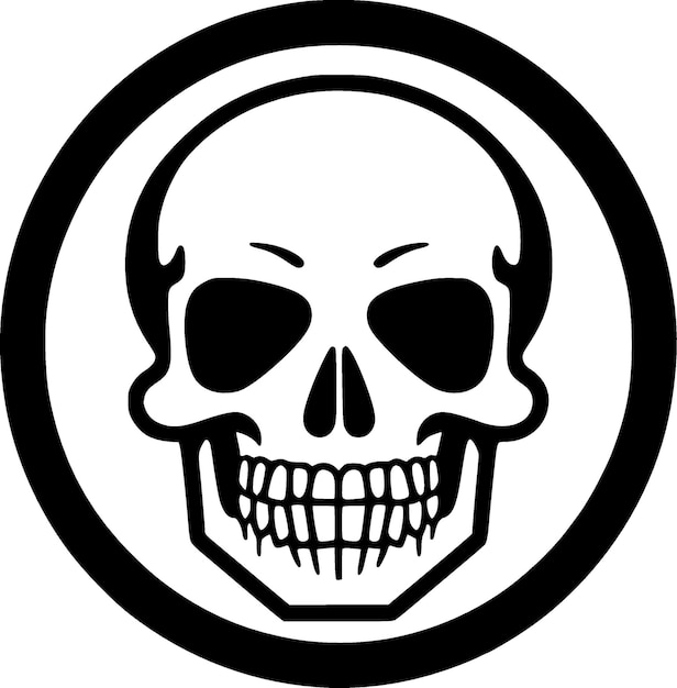 Vector skull minimalist en simple silhouette vector illustratie