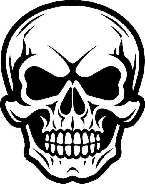 Vector skull minimalist en simple silhouette vector illustratie
