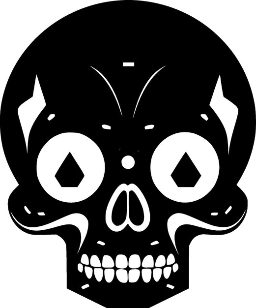 Vector skull minimalist and flat logo vector illustration