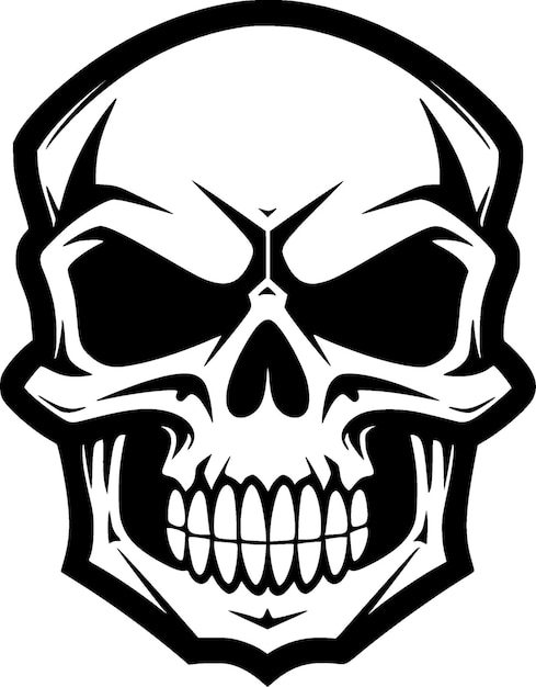 Vector skull minimalist and flat logo vector illustration