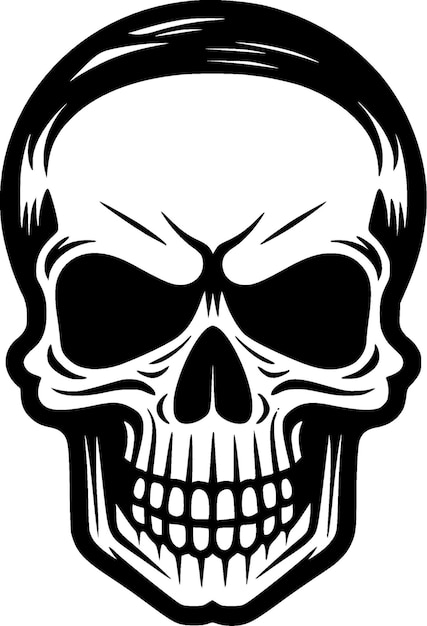 Skull Minimalist and Flat Logo Vector illustration