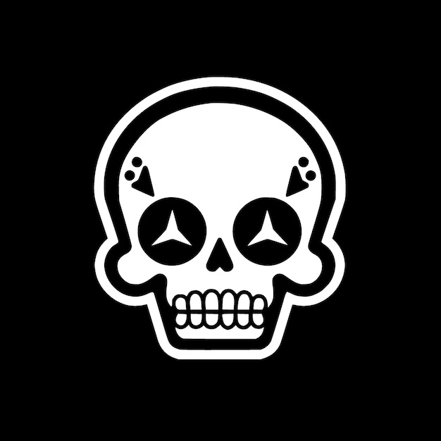 Illustrazione vettoriale di skull minimalist e flat logo