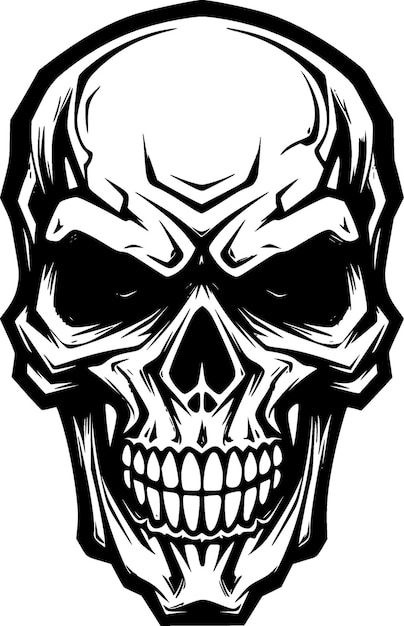 Vector skull minimalist and flat logo vector illustration