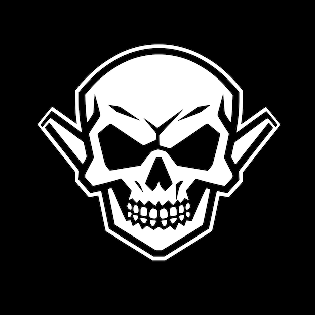 Vector skull minimalist and flat logo vector illustration