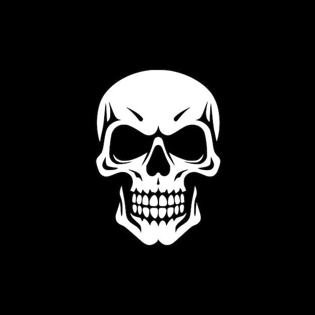 Skull Minimalist and Flat Logo Vector illustration