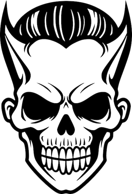 Skull Minimalist and Flat Logo Vector illustration