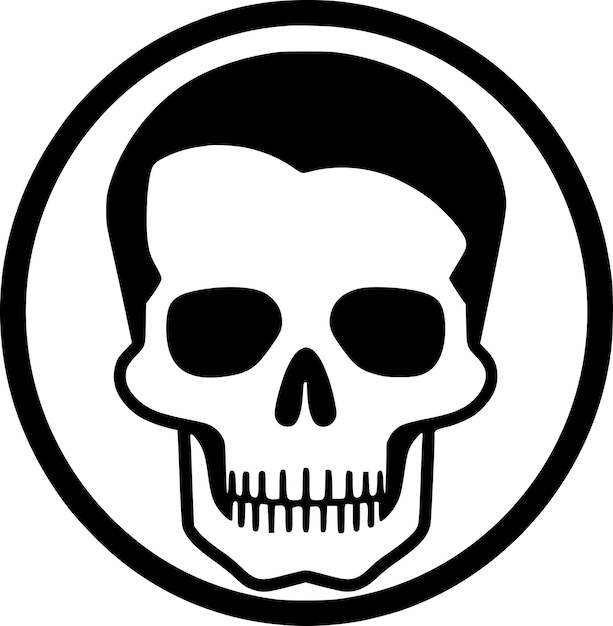 Vector skull minimalist and flat logo vector illustration