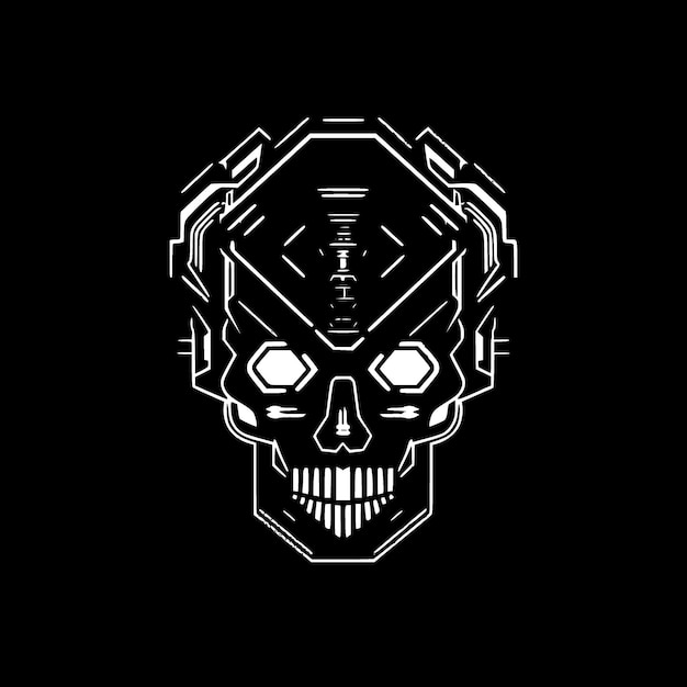 Vector skull minimalist and flat logo vector illustration