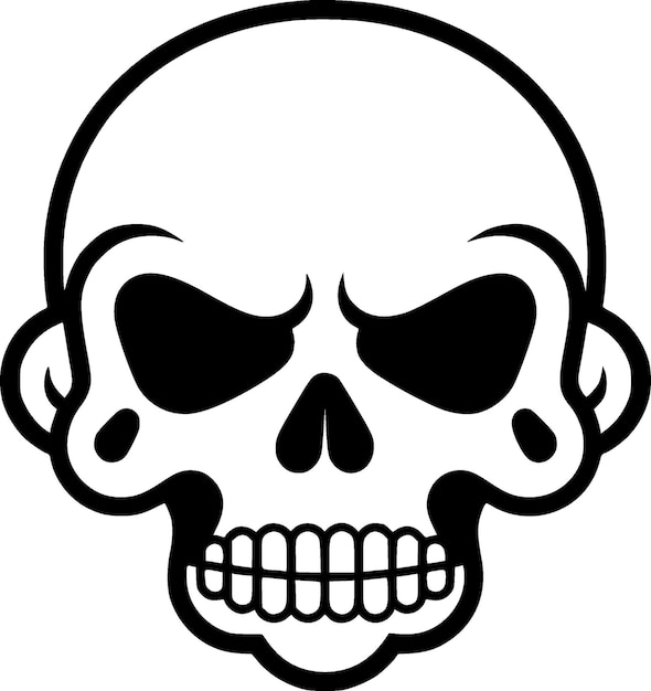 Vector skull minimalist and flat logo vector illustration