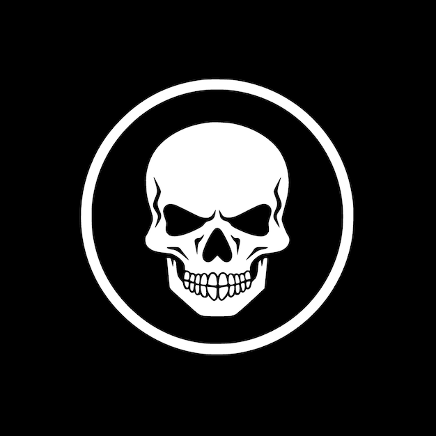 Skull Minimalist and Flat Logo Vector illustration