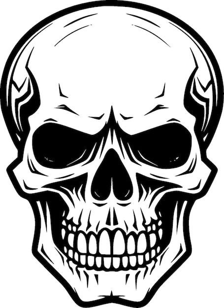 Skull Minimalist and Simple Silhouette Vector illustration