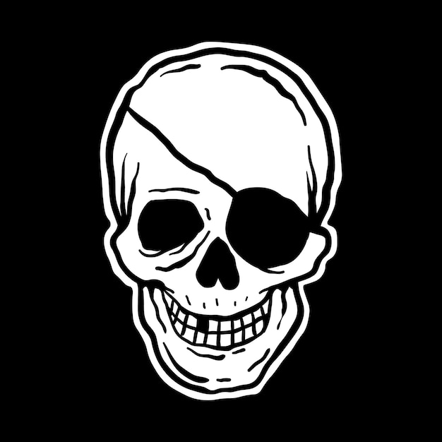 skull piratehand drawn illustrations for the design of clothes jackets posters stickersetc