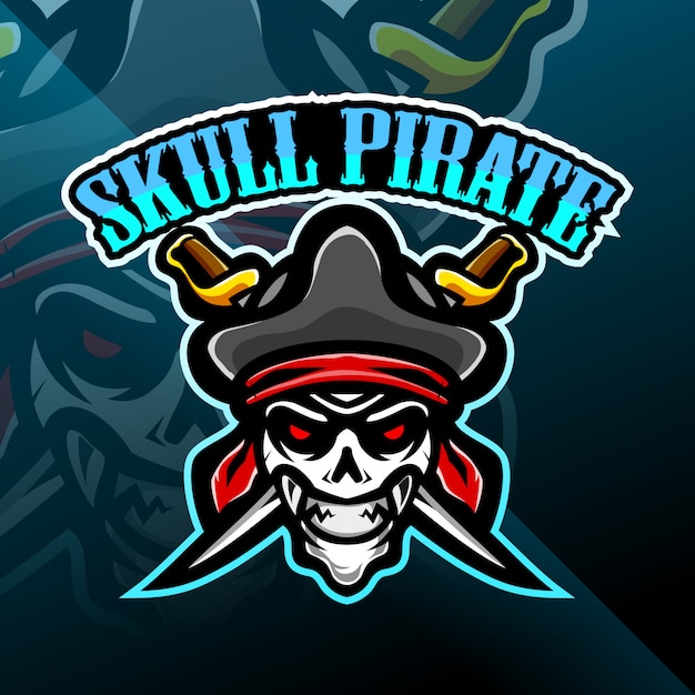 Skull pirates mascot gaming logo