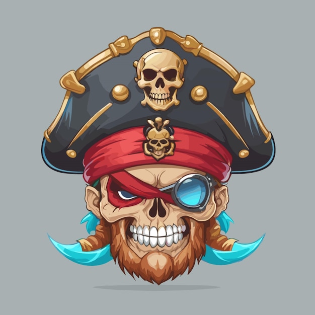 Skull pirates mascots vector on a white background