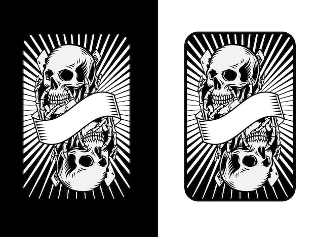 Vector skull playing card