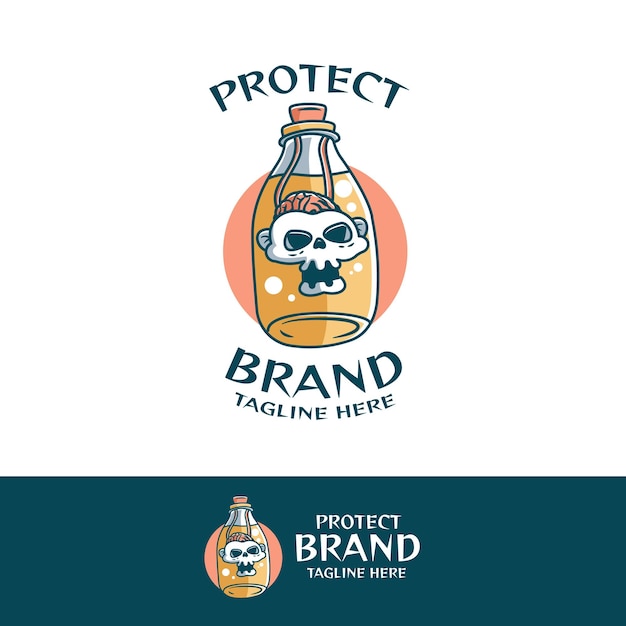 Vector skull protect logo