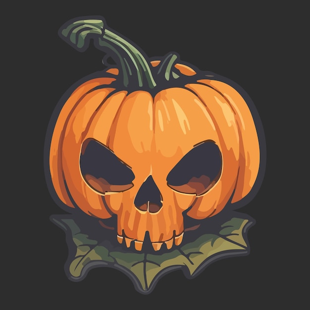 Vector skull pumpkin halloween