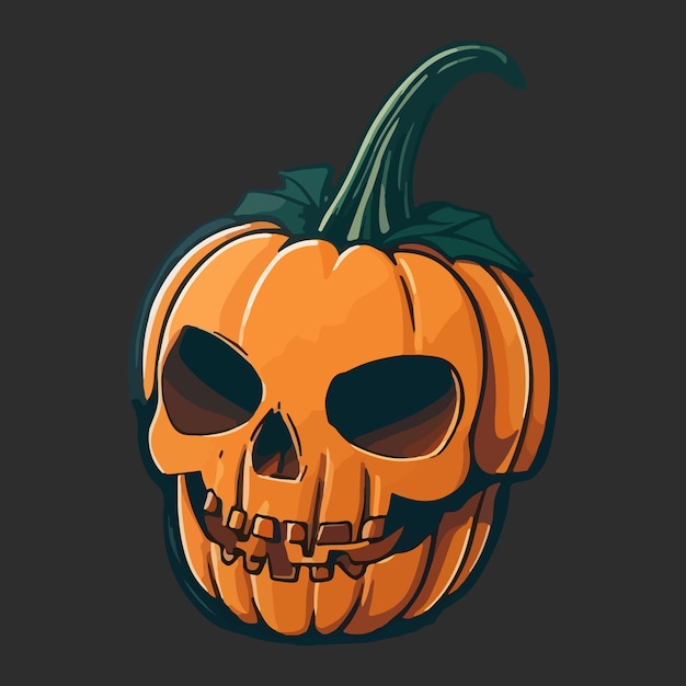 Vector skull pumpkin halloween