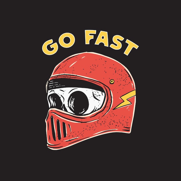 Vector skull racer illustration