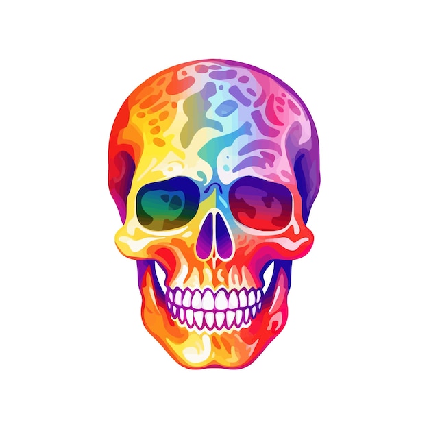 Vector skull rainbow vector illustration design