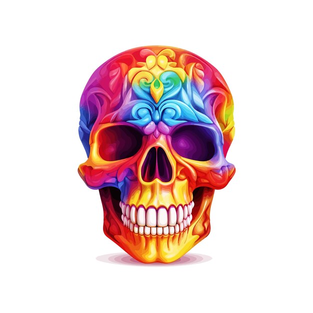 Vector skull rainbow vector illustration design