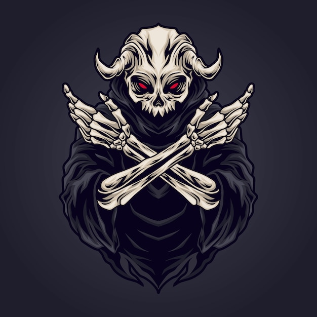 Vector skull reaper illustration