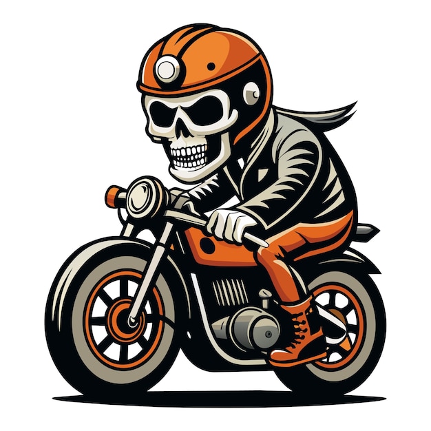 Skull rider logo illustration