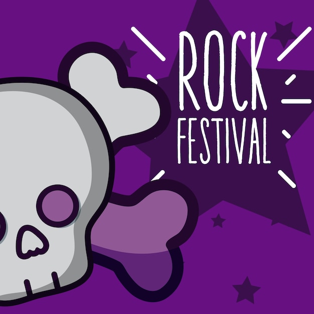 Skull rock festival cartoon