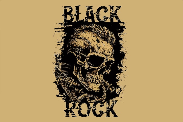 Skull rock vector illustratie voor t-shirt