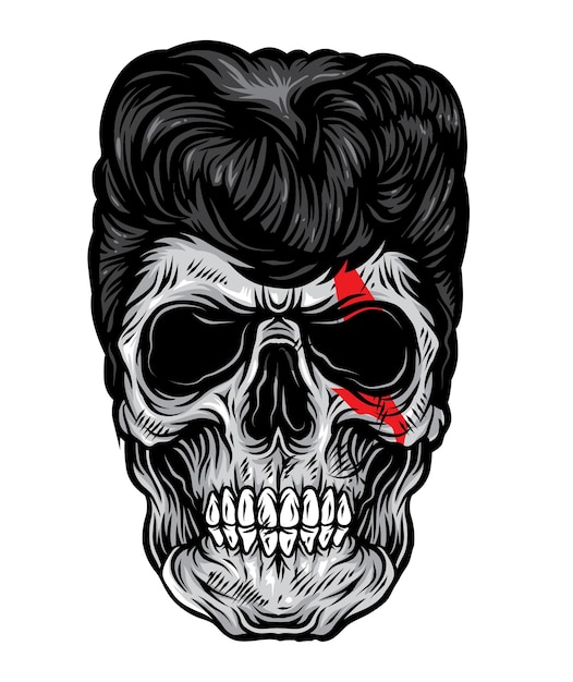 Skull rockabilly vector