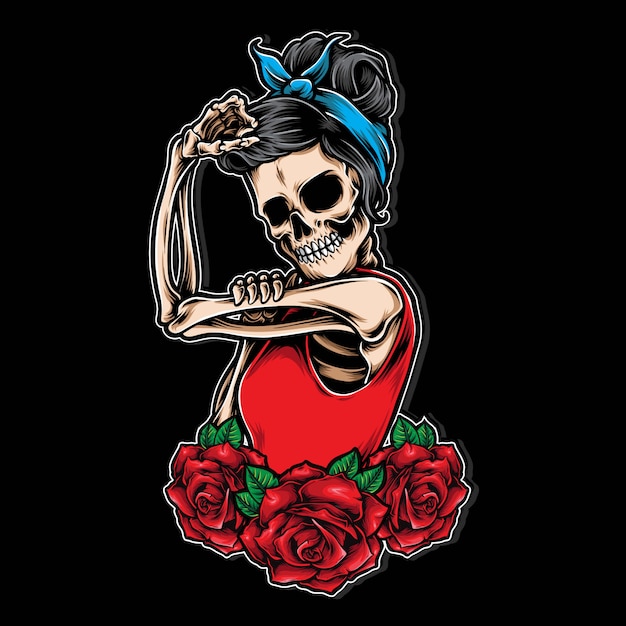 Skull rockabilly vintage style 